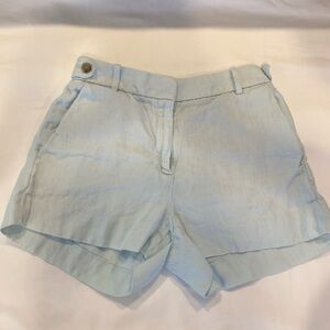 J. Crew Mint Green High Waist Linen Shorts Size 00